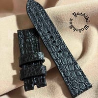 cro-1895 クロコダイル 腕時計ベルト ダークグレー ラグ幅19mm cro-1895 クロコダイル 腕時計ベルト ダークグレー ラグ幅19mm