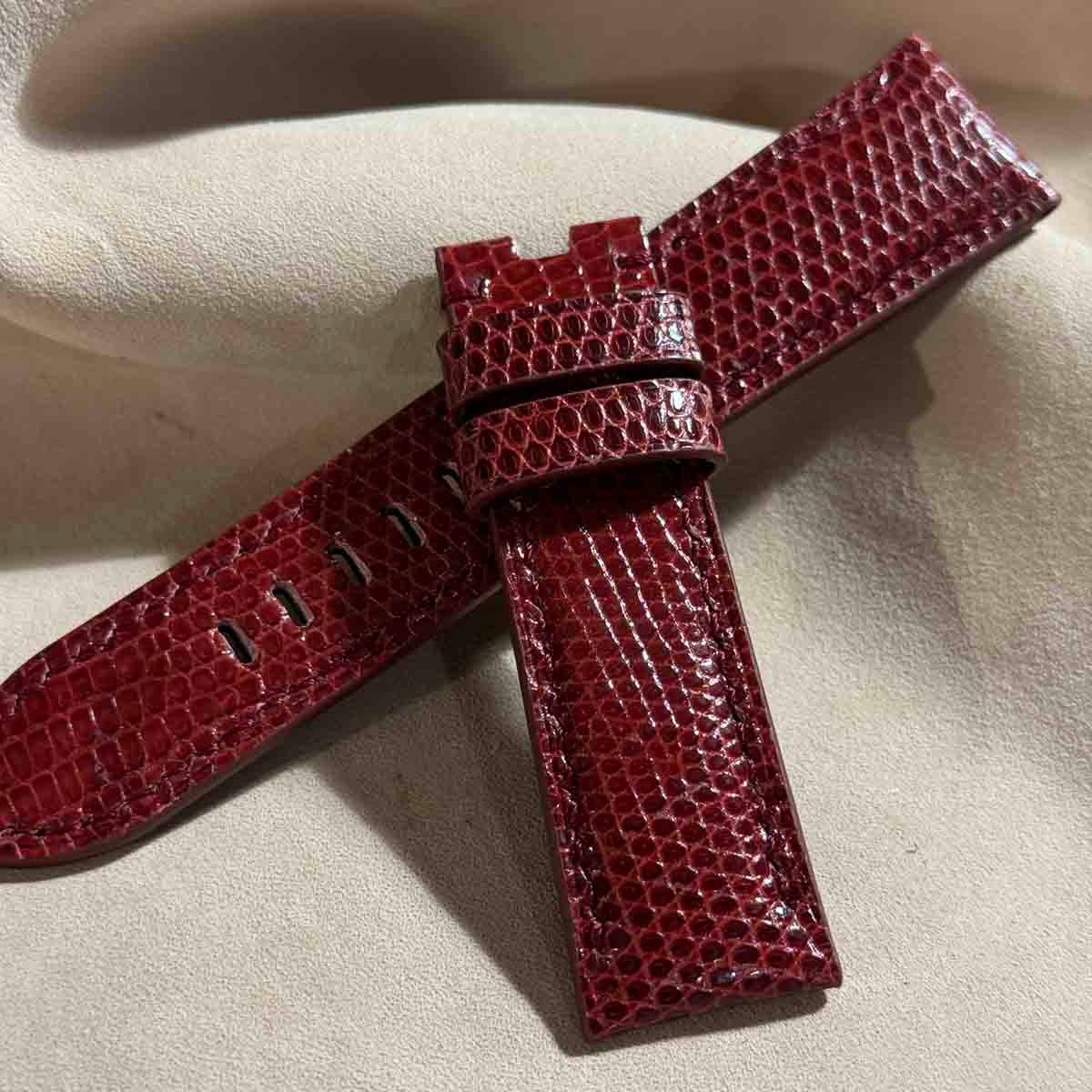 liz-294 リザード 腕時計 ベルト レッド ラグ幅22mm liz-294 リザード レザー 腕時計 ベルト レッド (ラグ幅22 mm