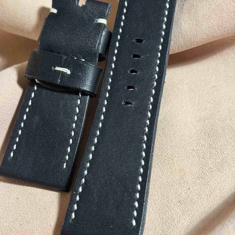 hor-188 ホーウィン ダービー ブラック  腕時計ベルト (ラグ26mm - バックル幅22mm)
