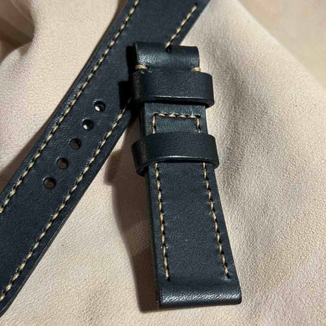hor-153 ホーウィン ダービー  ブラック 腕時計ベルト (ラグ幅21mm - バックル幅18mm)