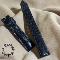 liz-332  リザード レザー 腕時計 ベルト ネイビー (ラグ幅18 mm - バックル幅16 mm)