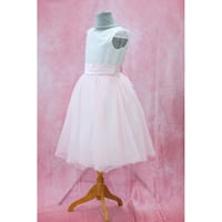 【レンタルドレス】　　　ホワイト×ピンクの夢見る <ドレス丈 87cm>