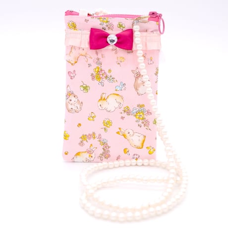 【販売商品】プリンセスかわいいスマホケース　うさぎとおはな