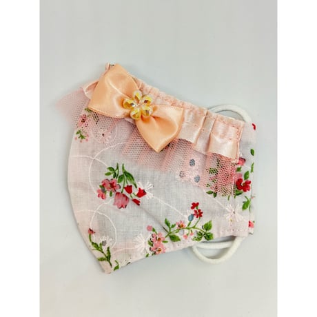 【販売商品】さらさらさわやかプリンセスマスク　ピンク小花の花束　子供用Sサイズ