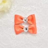 【販売商品】プリンセスリボン　ヘアピンver.（2個セット）マンダリンオレンジ