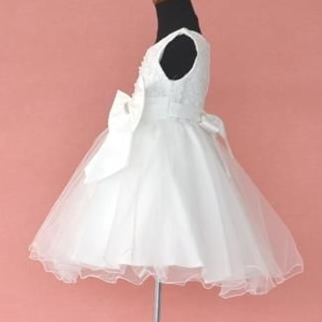 【レンタルドレス】　　　ホワイトラメチュール　　<ドレス丈 64cm>