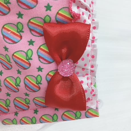 【販売商品】ふわふわパイルのプリンセスマスク　ファンキーアップル　子供用Mサイズ