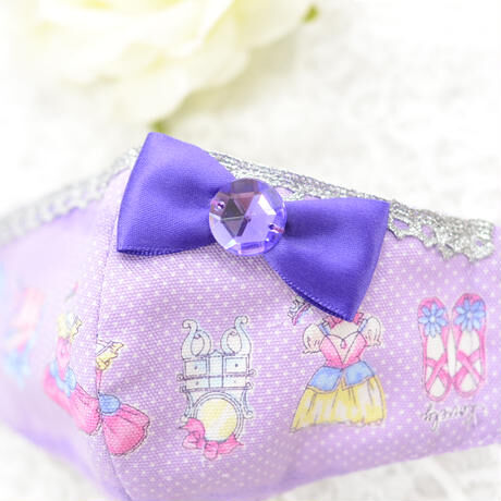 【販売商品】さらさらさわやかプリンセスマスク　バレリーナパープル 大人用Ｌサイズ
