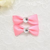 【販売商品】プリンセスリボン　ヘアピンver.（2個セット）クラッシックピンク