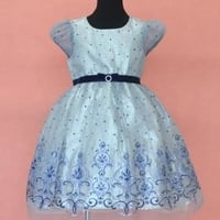 【レンタルドレス】　　　シルバードット　　　　　<ドレス丈 69cm>