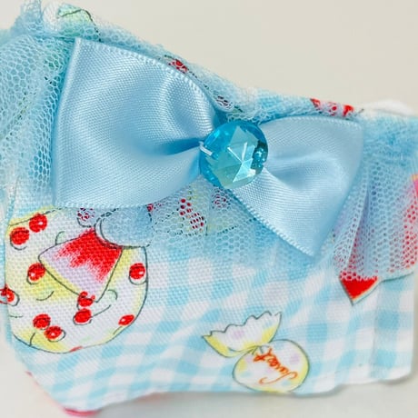 【人気があるので再販します！】さらさらさわやかプリンセスマスク　キャンディブルー　子供用Sサイズ
