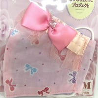 【販売商品】さらさらさわやかプリンセスマスク　ちょうちょ結びピンク　子供用Mサイズ