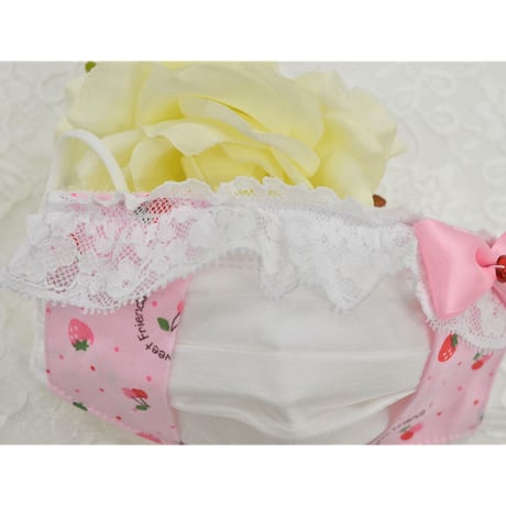【販売商品】プリンセスマスク（不織布マスク用カバー)　ミニベリーピンク子供用Ⅿサイズ
