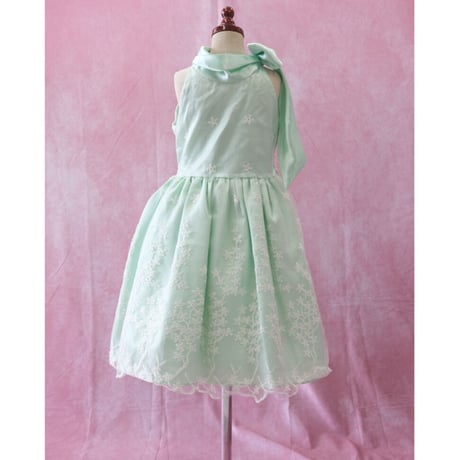 【レンタルドレス】　　　気品溢れるミントグリーン<ドレス丈 76cm>