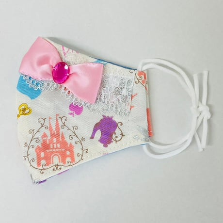 【人気があるので再販します！】さらさらさわやかプリンセスマスク　私は毎日おひめさまピンク　子供用Sサイズ
