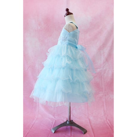 【レンタルドレス】　　　クリスタルブルー　　　　<ドレス丈 74cm>