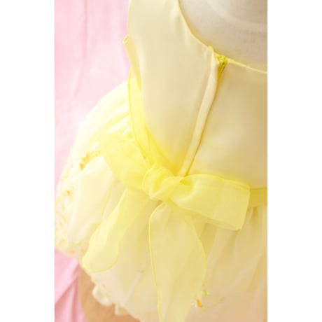 【レンタルドレス】　　　クリームイエローのお花畑<ドレス丈 72cm>