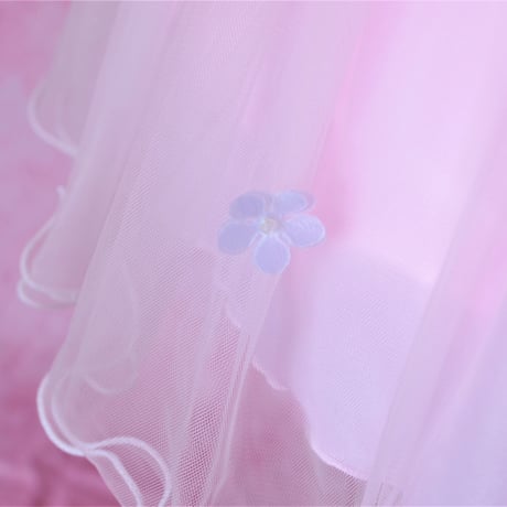 【レンタルドレス】　　　ペールピンクのお花　　　<ドレス丈 56cm>