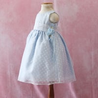 【レンタルドレス】　　　ペールブルーのドット　　<ドレス丈 56cm>