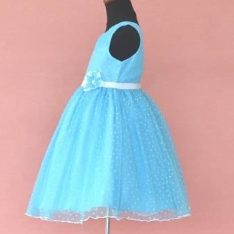 【レンタルドレス】　　　さわやかスカイブルー　　<ドレス丈 68cm>