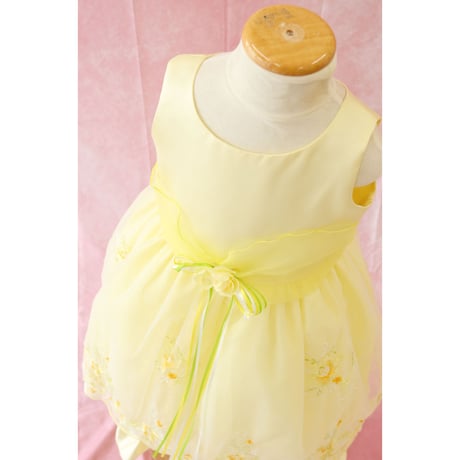 【レンタルドレス】　　　クリームイエローのお花畑<ドレス丈 72cm>