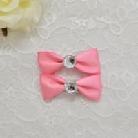 【販売商品】プリンセスリボン　ヘアピンver.（2個セット）ピンクダイヤモンド
