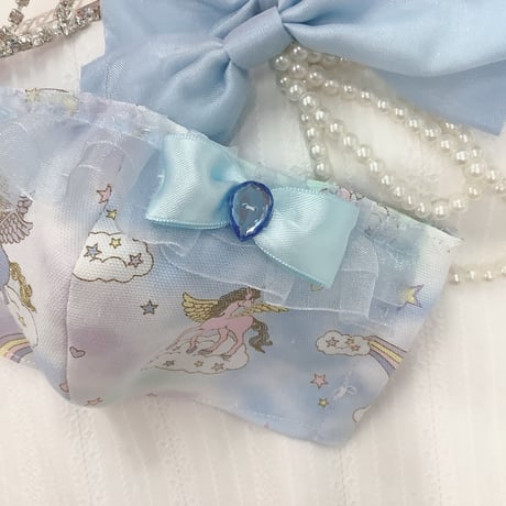 【販売商品】さらさらさわやかプリンセスマスク　ブルーペガサス　大人用Ｌサイズ