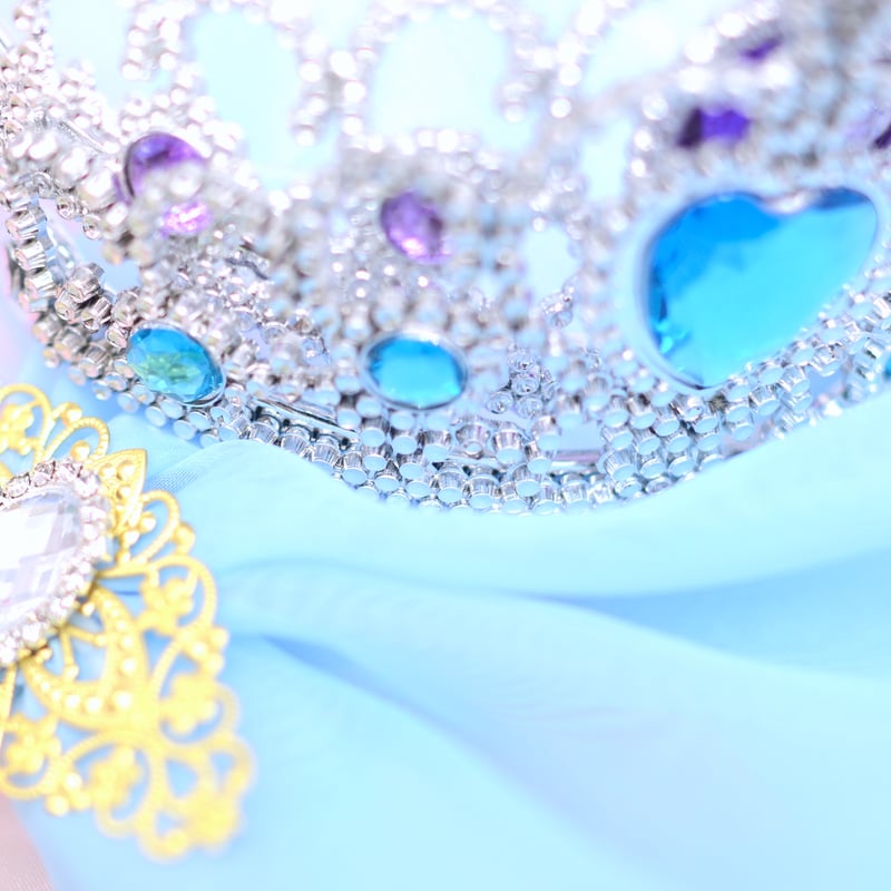 販売商品】おひめさま変身セット プリンセスベール ブルー ティアラ