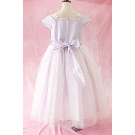 【レンタルドレス】　　　パープルフラワー　　　　<ドレス丈 91cm>