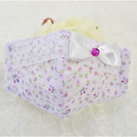【販売商品】ふわふわパイルのプリンセスマスク　うす紫のブーケ　子供用Ｍサイズ