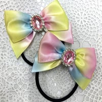 プリンセスリボン ヘアゴム オーバルレインボー
