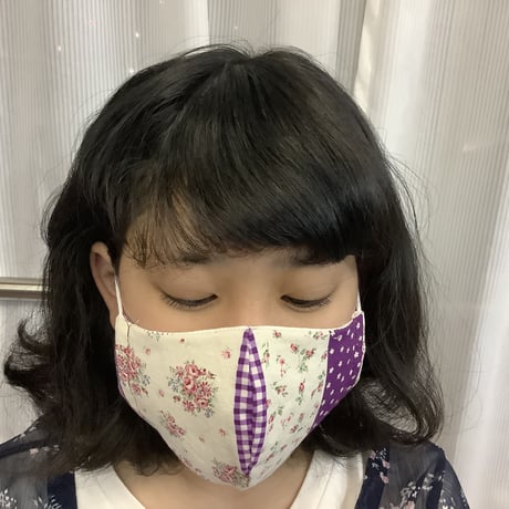 【販売商品】ふわふわパイルのプリンセスマスク　ファンキーアップル　子供用Mサイズ