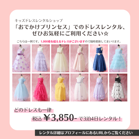 【レンタルドレス】　　　アンティークフラワー　　<ドレス丈 59cm>