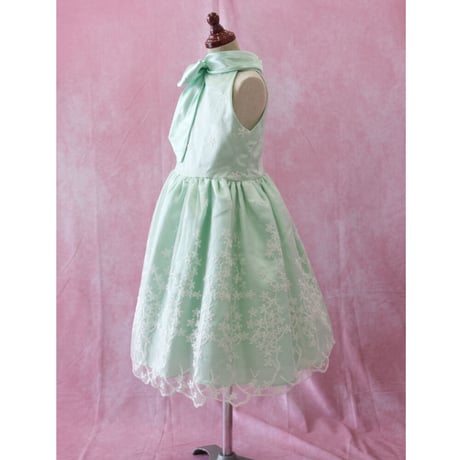 【レンタルドレス】　　　気品溢れるミントグリーン<ドレス丈 76cm>