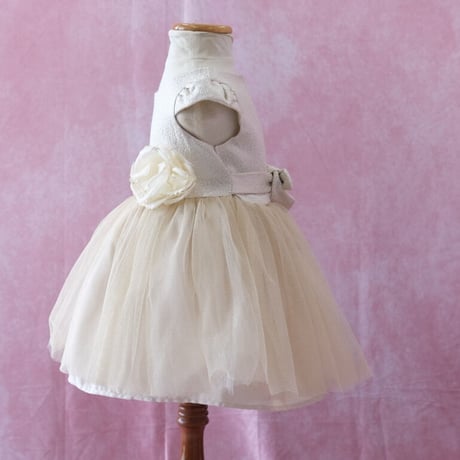 【レンタルドレス】　　　上品シャンパンゴールド　<ドレス丈 48cm>