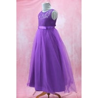 【レンタルドレス】　　　紫レースのエレガンス　　<ドレス丈 102cm>