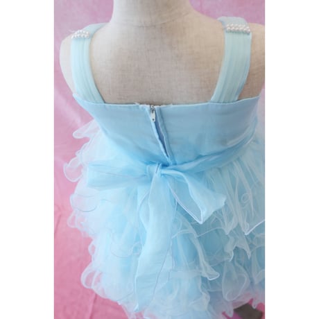【レンタルドレス】　　　クリスタルブルー　　　　<ドレス丈 74cm>