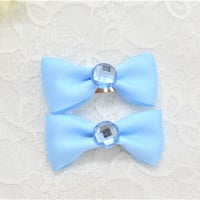 【販売商品】プリンセスリボン　ヘアピンver.（2個セット）アクアマリンシロップ