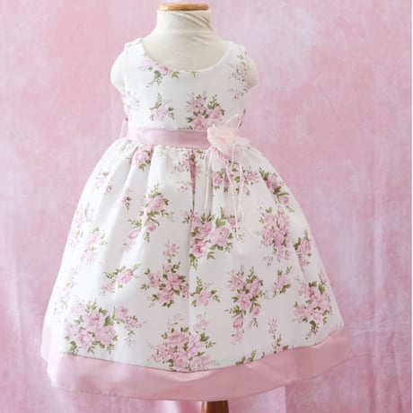 【レンタルドレス】　　　アンティークフラワー　　<ドレス丈 59cm>