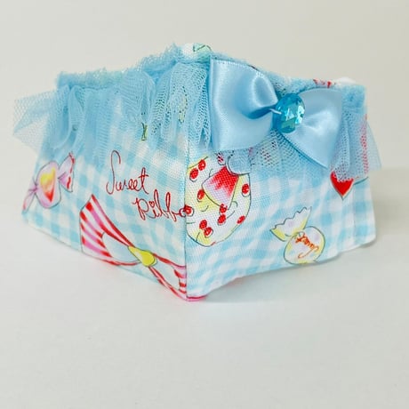 【人気があるので再販します！】さらさらさわやかプリンセスマスク　キャンディブルー　子供用Sサイズ