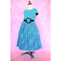 【レンタルドレス】　　　ブルーグリーンのチェック<ドレス丈 82cm>