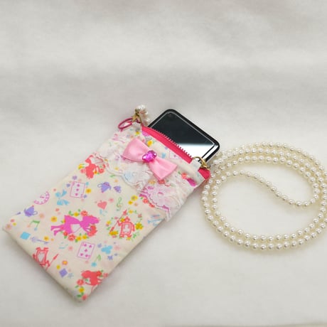 【販売商品】プリンセスかわいいスマホケース　アリスホワイト