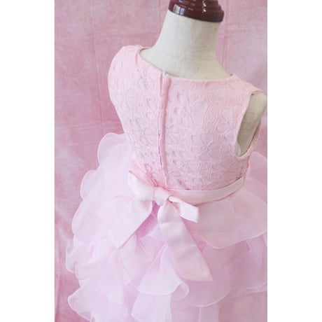 【レンタルドレス】　　　ピンクふわふわ４段　　　<ドレス丈 74cm>