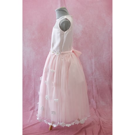 【レンタルドレス】　　　ピンクなマーガレット　　<ドレス丈 103cm>