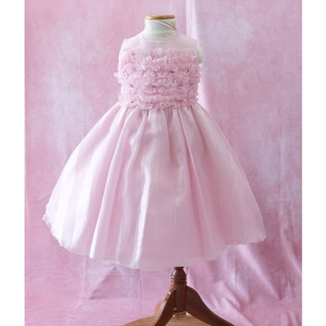 【レンタルドレス】　　　たっぷりギャザーのお花畑<ドレス丈 64cm>