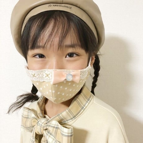 さらさらさわやかプリンセスマスク　赤いドット　子供用Sサイズ