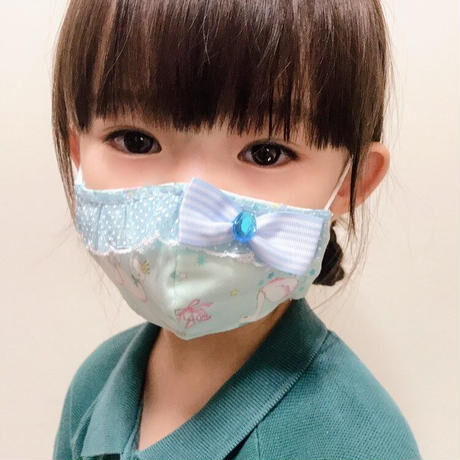 【販売商品】さらさらさわやかプリンセスマスク　桃色あひる　子供用Sサイズ