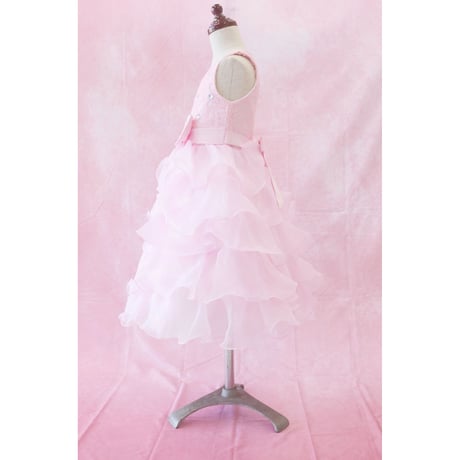 【レンタルドレス】　　　ピンクふわふわ４段　　　<ドレス丈 74cm>