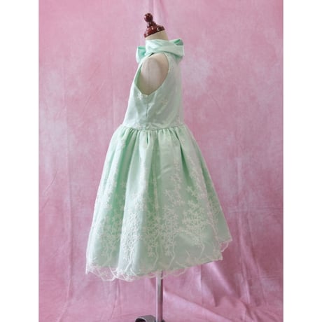 【レンタルドレス】　　　気品溢れるミントグリーン<ドレス丈 76cm>