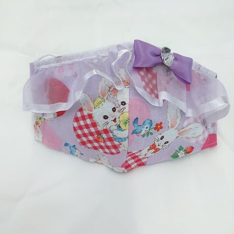 【販売商品】さらさらさわやかプリンセスマスク　かわいいうさぎ　大人用Ⅼサイズ